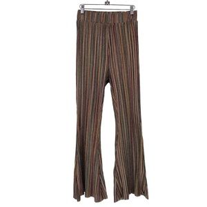 Ontwelfth Multicolor Stripe Sparkle Flare High Rise Pants Small